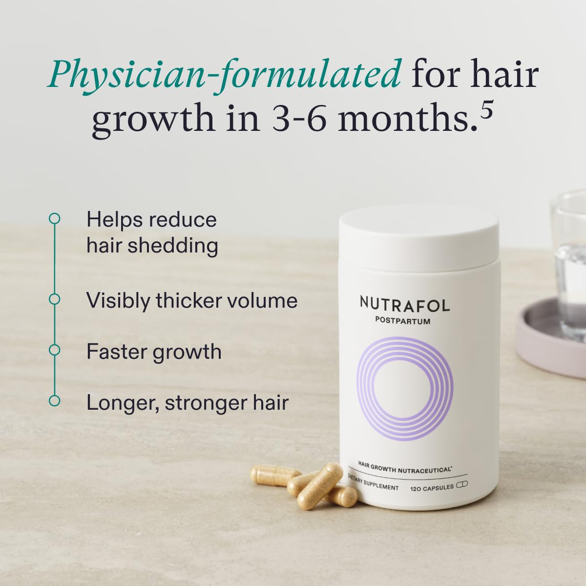 Nutrafol Postpartum Hair Growth Supplements,
