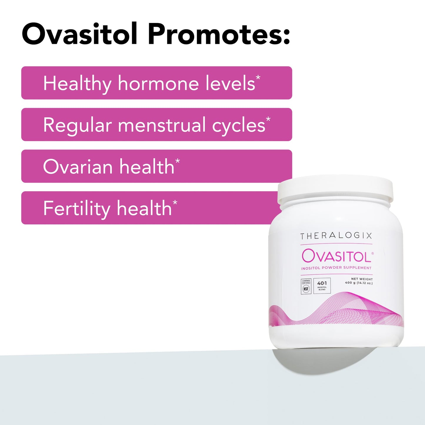 Theralogix Ovasitol Inositol Powder : 90 Day Supply: 180 Servings