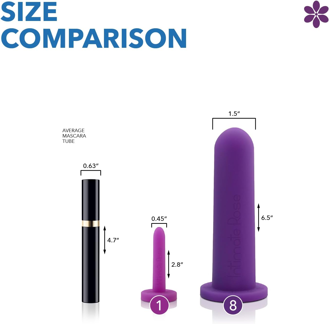 Intimate Rose 8 Pack Silicone Dilators