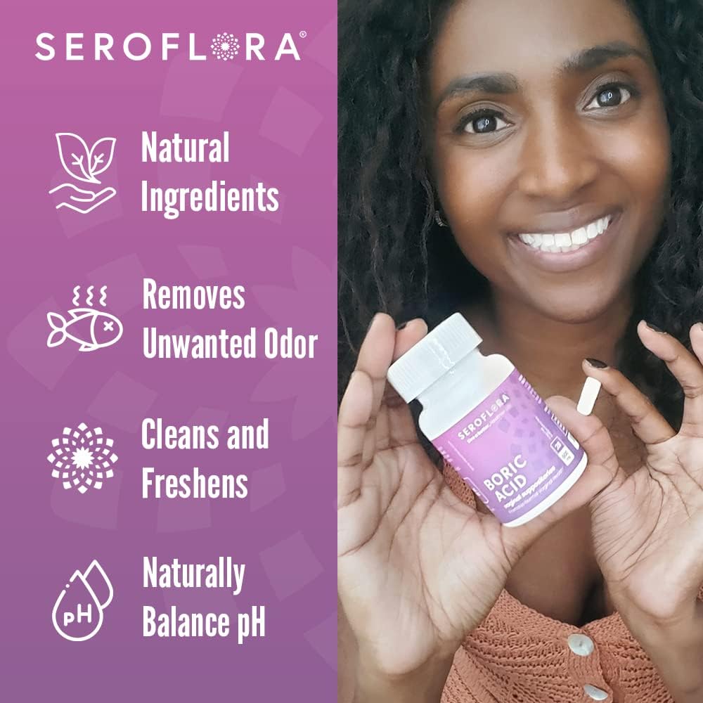 Seroflora Boric Acid Vaginal Suppositories for Women with Suppository Applicators