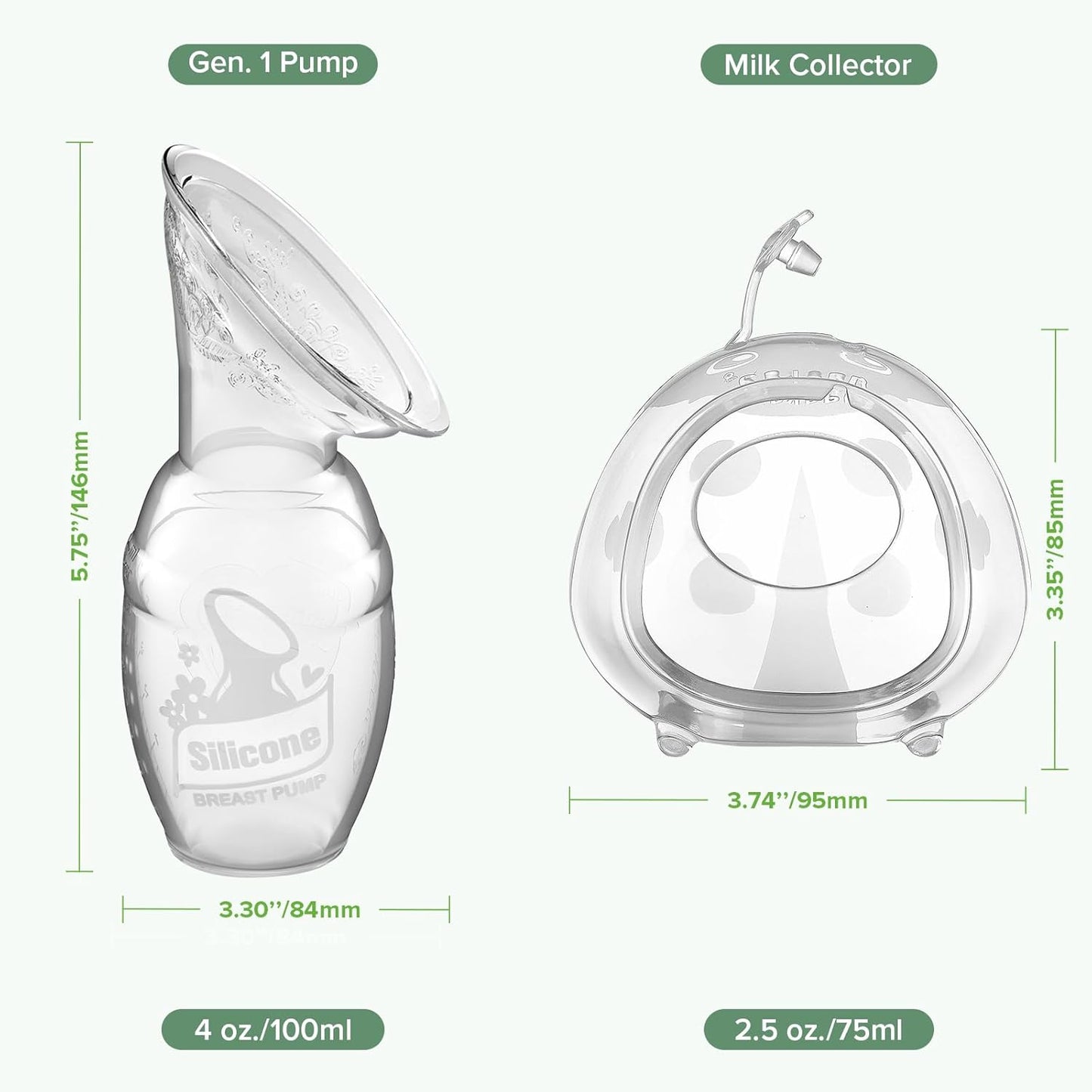 haakaa Manual Breast Pump for Breastfeeding  and Ladybug Milk Collector Combo
