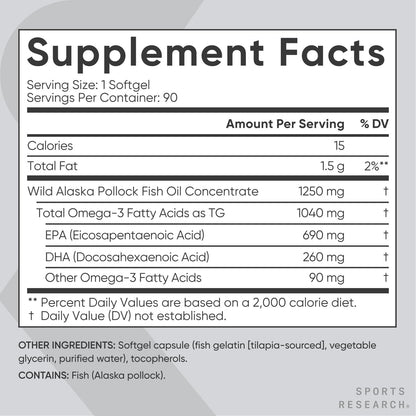 Sports Research Triple Strength Omega 3 Fish Oil