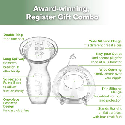 haakaa Manual Breast Pump for Breastfeeding  and Ladybug Milk Collector Combo